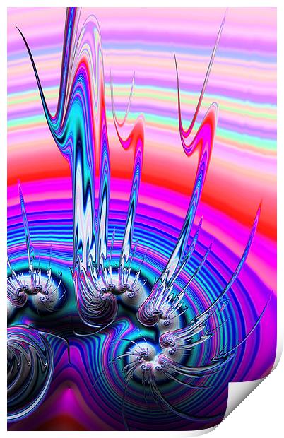 Wild and crazy psychedelic art Print by Matthias Hauser