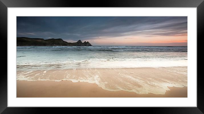 Three Cliffs Bay Gower Framed Mounted Print by Leighton Collins