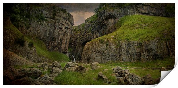 Gordale Scar panorama Print by Eddie John