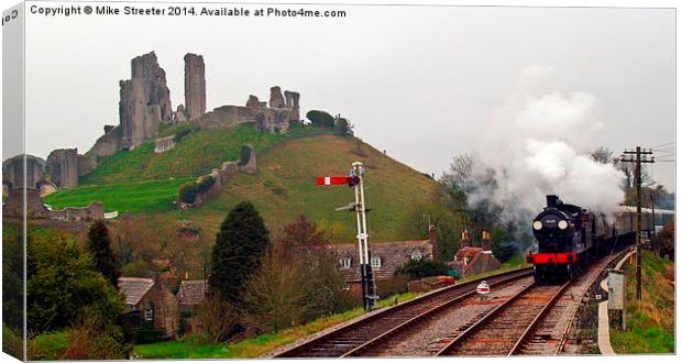 Approaching Corfe Canvas Print by Mike Streeter