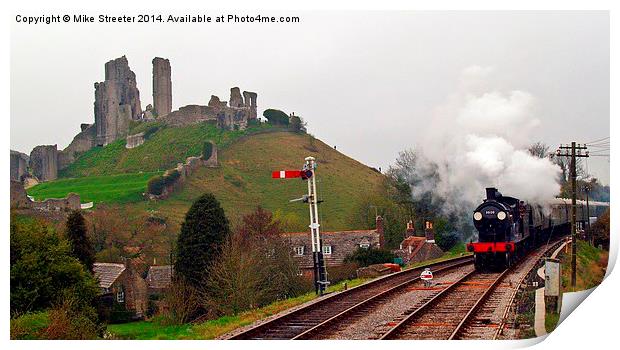 Approaching Corfe Print by Mike Streeter