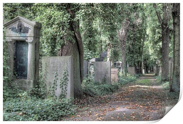 Jewish Cemetery, Berlin Print by Julie Woodhouse