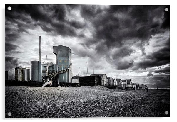 Whitstable black and white Acrylic by Ian Hufton