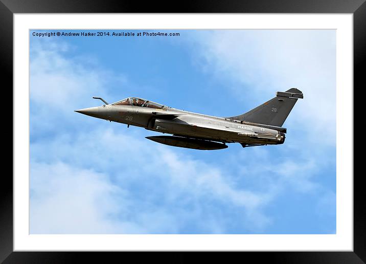 French Navy Dassault Rafale M 28  Framed Mounted Print by Andrew Harker