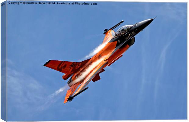 General Dynamics  F-16AM Fighting Falcon Canvas Print by Andrew Harker