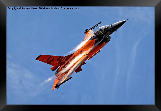 General Dynamics  F-16AM Fighting Falcon Framed Print by Andrew Harker