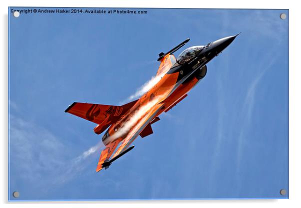 General Dynamics  F-16AM Fighting Falcon Acrylic by Andrew Harker