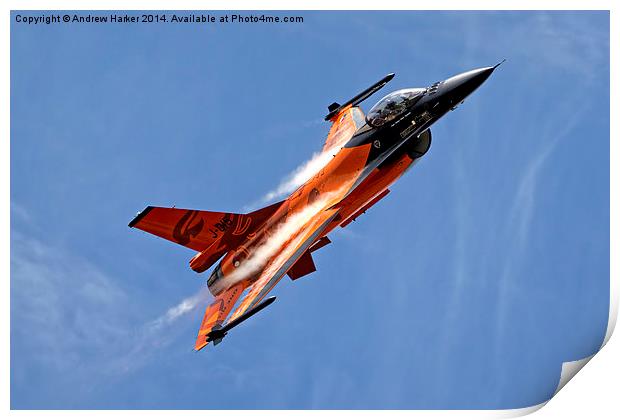 General Dynamics  F-16AM Fighting Falcon Print by Andrew Harker