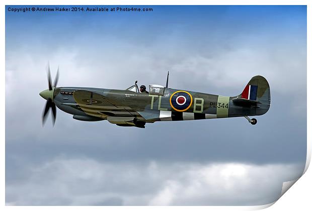 Supermarine Spitfire LF. IXe  Print by Andrew Harker