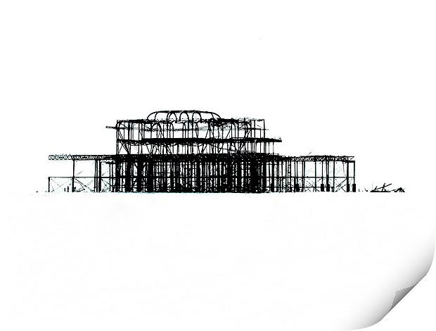 Brighton West Pier Print by Keith Campbell
