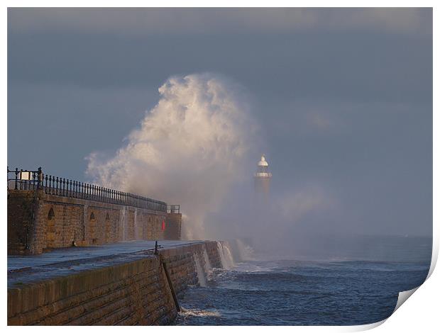 Tynemouth pier Print by CHRIS ANDERSON