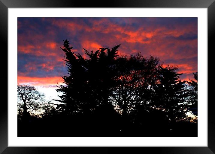 Vivid Sunset Framed Mounted Print by Gordon Dimmer