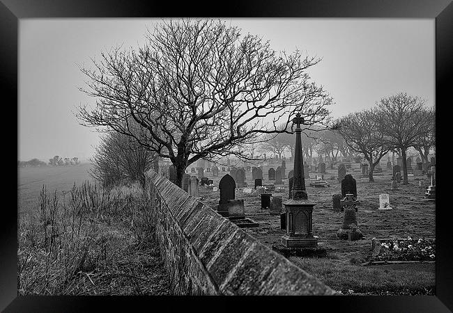 Mist over the Cemetery Framed Print by Jim Jones