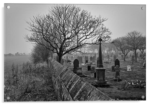 Mist over the Cemetery Acrylic by Jim Jones