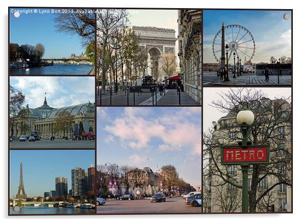 Paris Collage Acrylic by Lynn Bolt