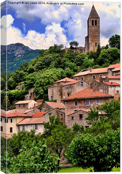 Olargues Haute-Languedoc Canvas Print by Ian Lewis