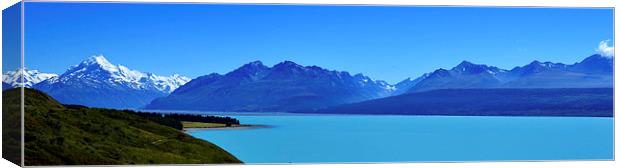 Mountain and Glacial Lake Panorama Canvas Print by Jon Moss