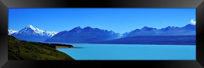 Mountain and Glacial Lake Panorama Framed Print by Jon Moss
