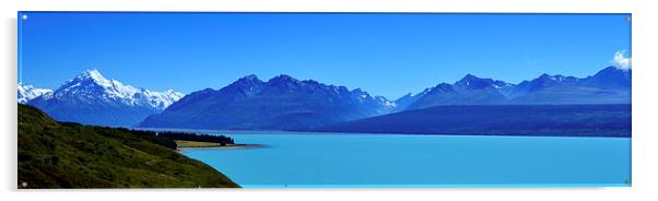 Mountain and Glacial Lake Panorama Acrylic by Jon Moss