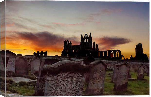 Whitby Abbey at sunrise Canvas Print by Gary Finnigan
