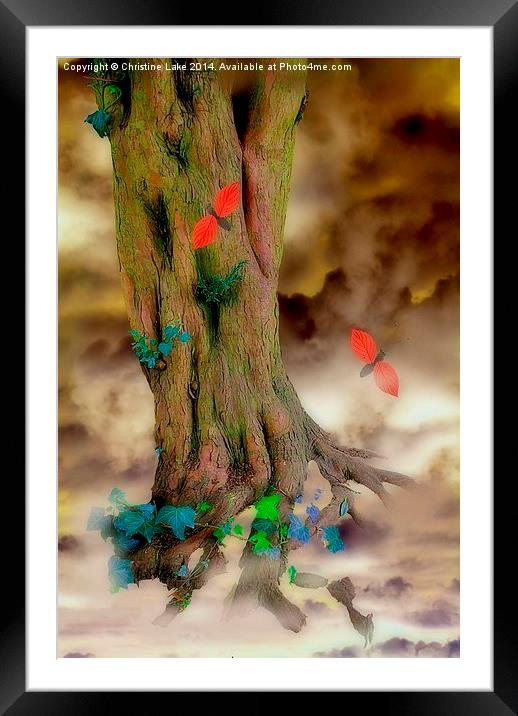 Magic Trees and Butterfly Leaves Framed Mounted Print by Christine Lake