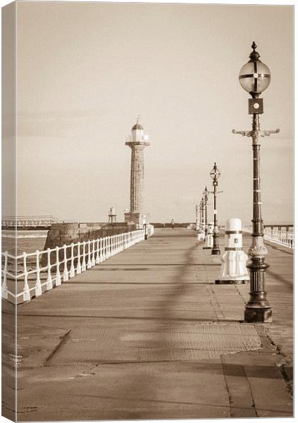 Whitby pier Canvas Print by Gary Finnigan
