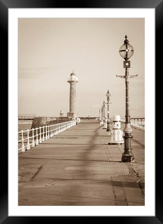 Whitby pier Framed Mounted Print by Gary Finnigan