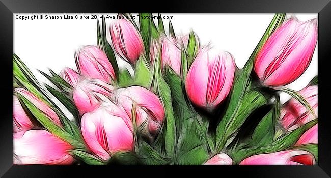 Fractalius tulips 4 Framed Print by Sharon Lisa Clarke