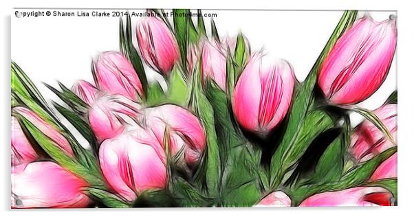 Fractalius tulips 4 Acrylic by Sharon Lisa Clarke