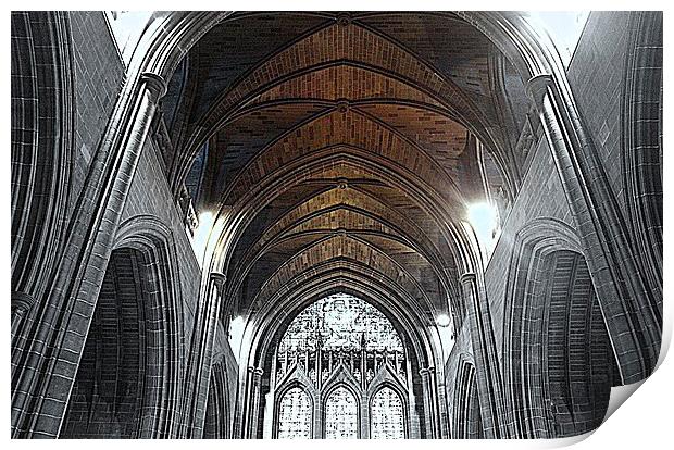 inside the Anglican Catedral, Liverpool Print by Kevin Murray
