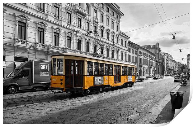 Tram in Milan Print by Steve Hughes