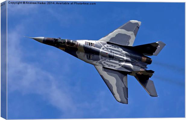 MiG-29A Fulcrum A  Canvas Print by Andrew Harker