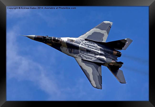 MiG-29A Fulcrum A  Framed Print by Andrew Harker