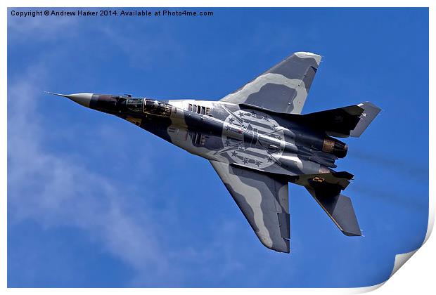 MiG-29A Fulcrum A  Print by Andrew Harker