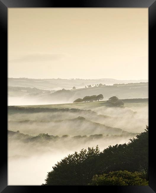 Morning Mist from Winsford Hill Framed Print by Nick Pound
