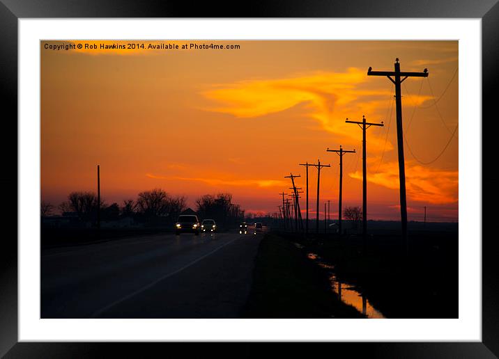 Arkansas sunset Framed Mounted Print by Rob Hawkins