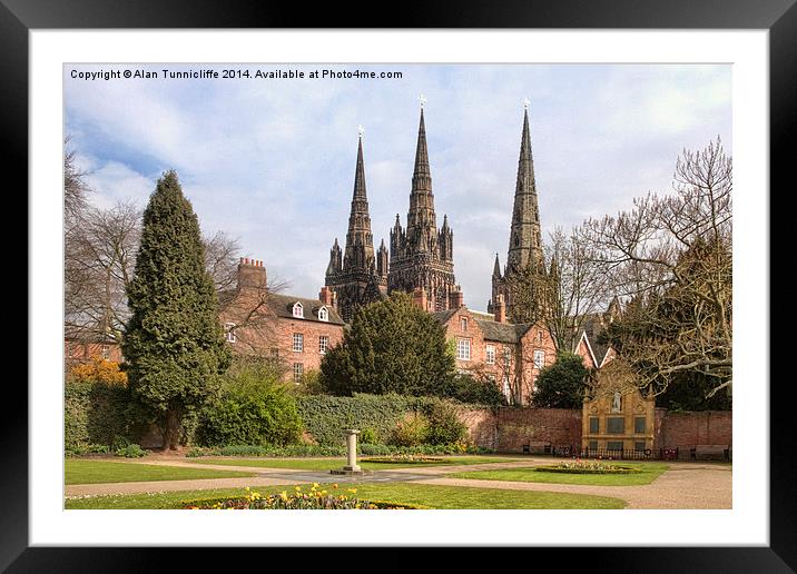lichfield cathedral Framed Mounted Print by Alan Tunnicliffe