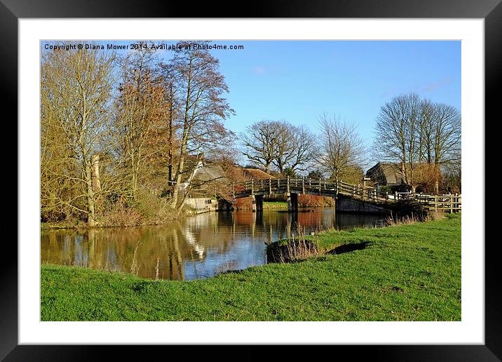 Flatford Framed Mounted Print by Diana Mower