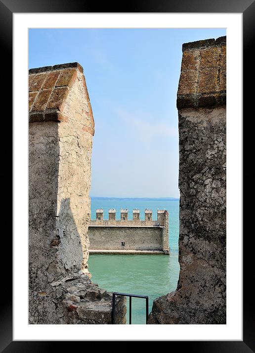 Castello Scaligero Castle Sirmione Italy Framed Mounted Print by Matthias Hauser