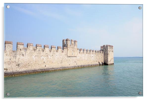 Scaligero Castle and Lake Garda Acrylic by Matthias Hauser