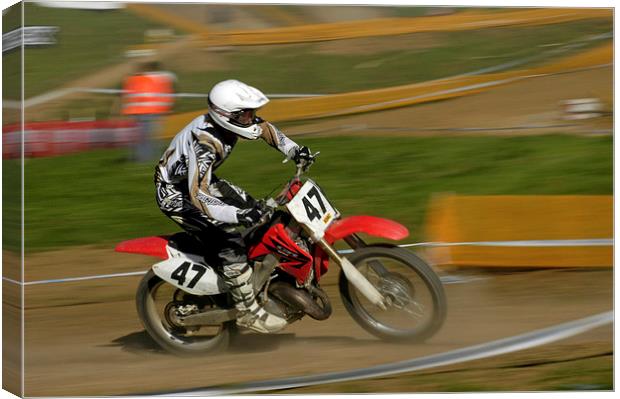 Speed - Motocross rider in action Canvas Print by Matthias Hauser