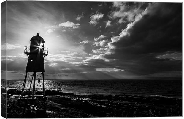 Black Nore lighthouse B&W Canvas Print by Simon West