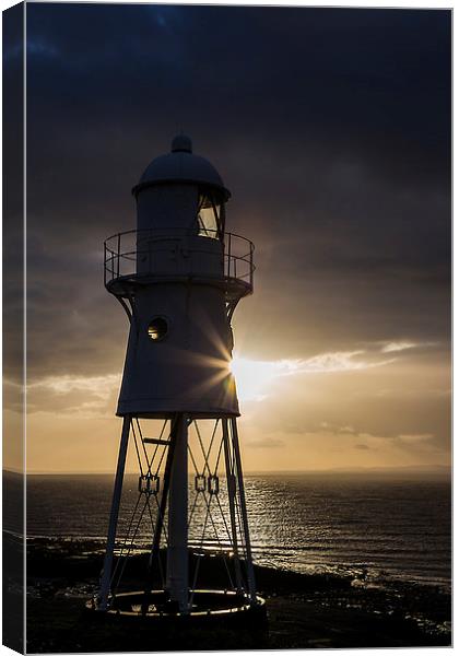 Black Nore lighthouse Canvas Print by Simon West