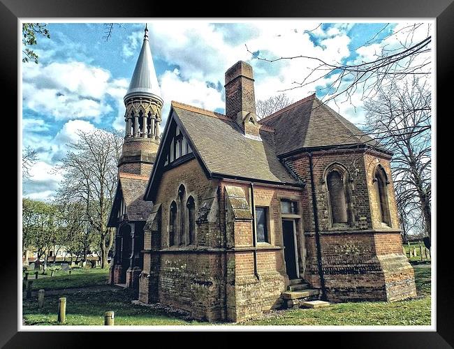 Lowestoft Cemetery Chapel Framed Print by chrissy woodhouse