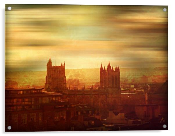 Towers over Bristol. Acrylic by Heather Goodwin