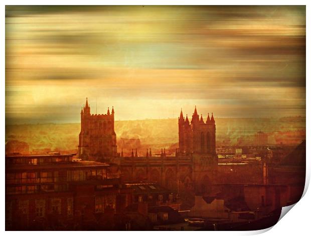 Towers over Bristol. Print by Heather Goodwin