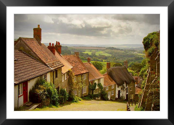 Gold Hill Shaftesbury Framed Mounted Print by Harry Hadders