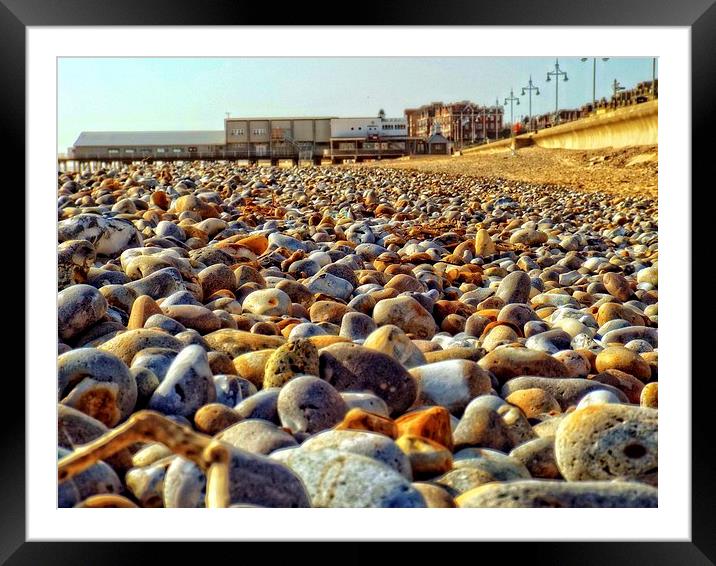 Pebbles Framed Mounted Print by chrissy woodhouse