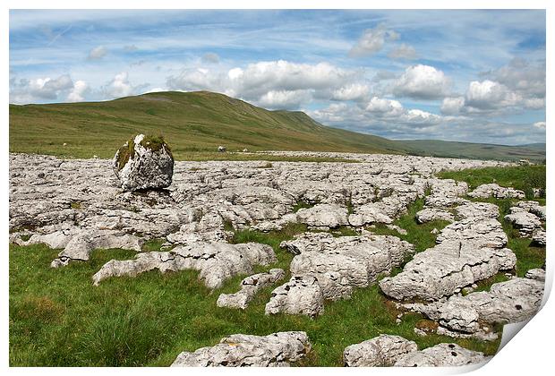 whernside and erratics Print by Eddie John