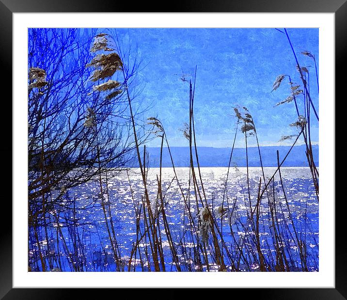 Chew Valley Lake. Somerset  Framed Mounted Print by Paula Palmer canvas